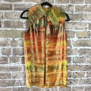 Vintage Rainbow Prism Crushed Velvet Vest